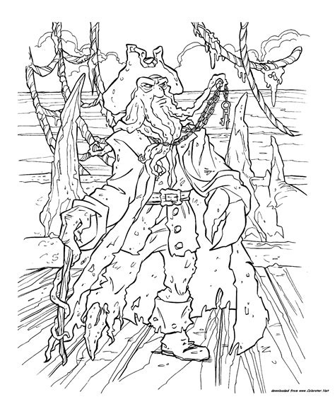 Davy Jones Pirates Of The Caribbean Coloring Pages Coloring Pages