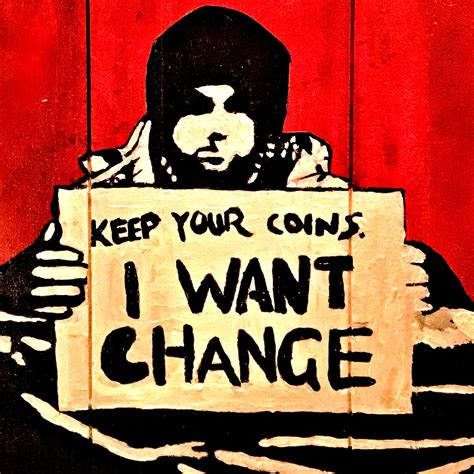 Banksy Wall Art Canvas Print Keep Your Coins I Want Change Etsy