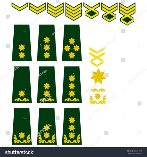 Military Ranks Insignia World Illustration On Stock Vector Royalty