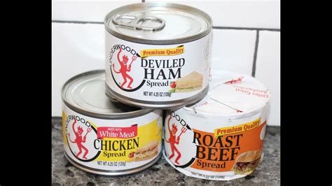 Underwood Deviled Ham Spread Chicken Spread And Roast Beef Spread Review Youtube
