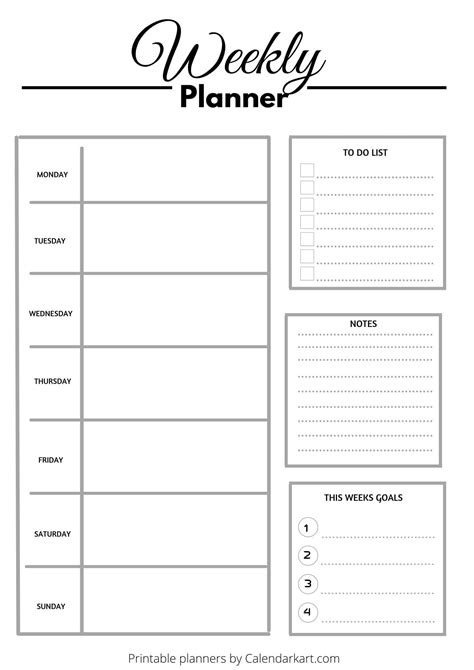 Free Weekly Planner Printable Pdf