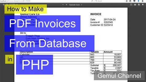 How To Make Pdf Invoices From Database In Php Php Fpdf Tutorial