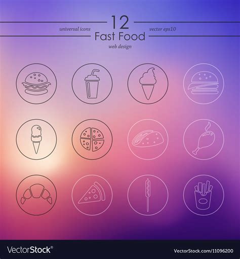 Set Of Fast Food Icons Royalty Free Vector Image