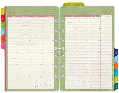 Day Timer Flavia Monthly Desk Size Planner Refill 2015 55 X 85 Inch