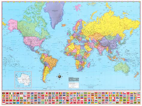 Hammond World And United States Wall Map Combo Set