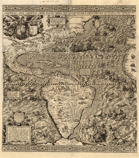 Map Of Spanish America 16th Century Poster Print By Science Source