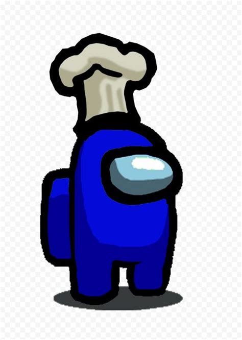 Hd Blue Among Us Character With Chef Hat On Head Png In 2021 Chefs