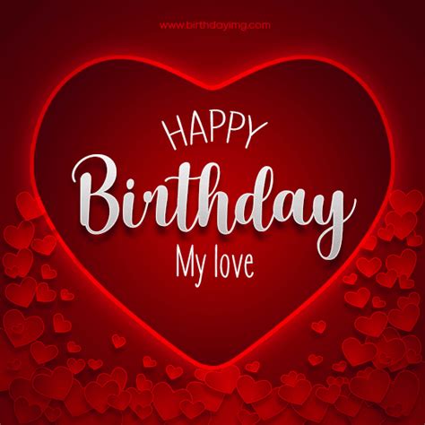 Free Love Birhday Animated  Image With Red Heart