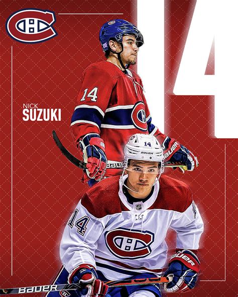 Nick Suzuki Nhl Montreal Canadiens Digital Art By Sportspop Art Fine