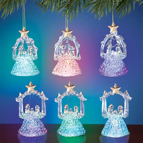 Glass Nativity Led Christmas Tree Ornaments Collections Etc