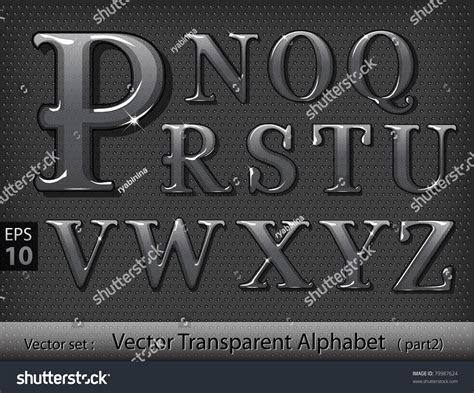 Glass Alphabet Part 2 Stock Vector Royalty Free 79987624 Shutterstock