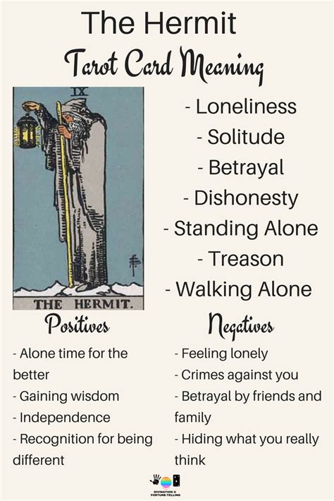 Just like the fives of the other suits in the tarot, the five of pentacles symbolizes adversity. Future Tarot Meanings: The Hermit — Lisa Boswell