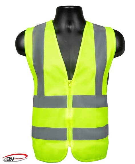 High Visibility Reflective Safety Vest With Zipper Neon Yellow Size