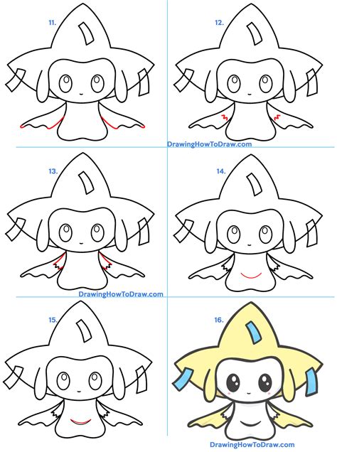 How To Draw A Cute Kawaii Chibi Jirachi From Pokemon Easy Step By
