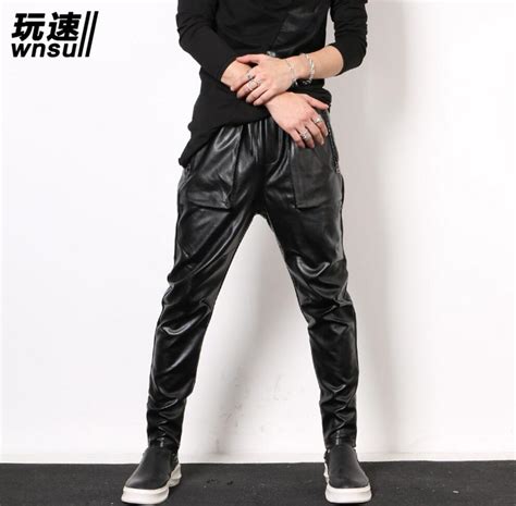Averaged across sizes, no relevant differences between sexes were found for widths and heights. Men's fashion slim elastic waist leather pants trousers male feet pants long pants locomotive ...