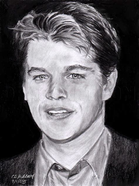 Matt Damon Drawing Lesson Step By Step Drawing Guide By Catlucker