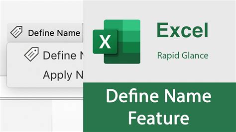 Define Name Feature Excel Youtube