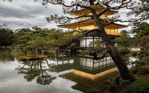 3840x2560 Golden Lake Japan Japanese Kyoto Sky Sunny Temple