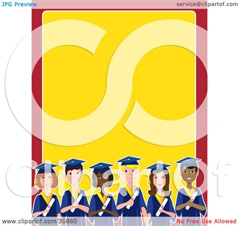 Clipart Illustration Of A Group Of Diverse Male And Female Students