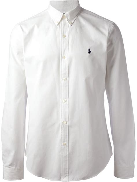 Lyst Polo Ralph Lauren Long Sleeve Shirt In White For Men