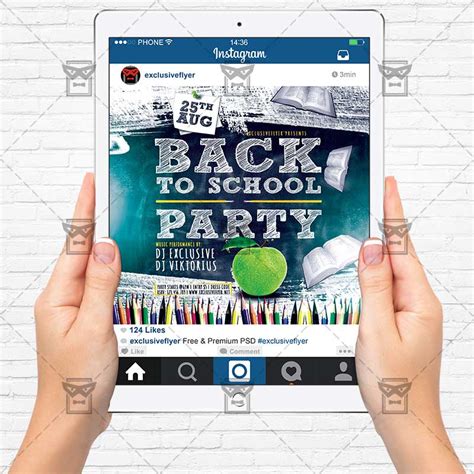 Back 2 School Party Premium Flyer Template Instagram Size Flyer