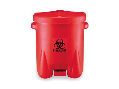 EAGLE MFG 947BIO Biohazard Step On Waste Can 14 Gallon Capacity