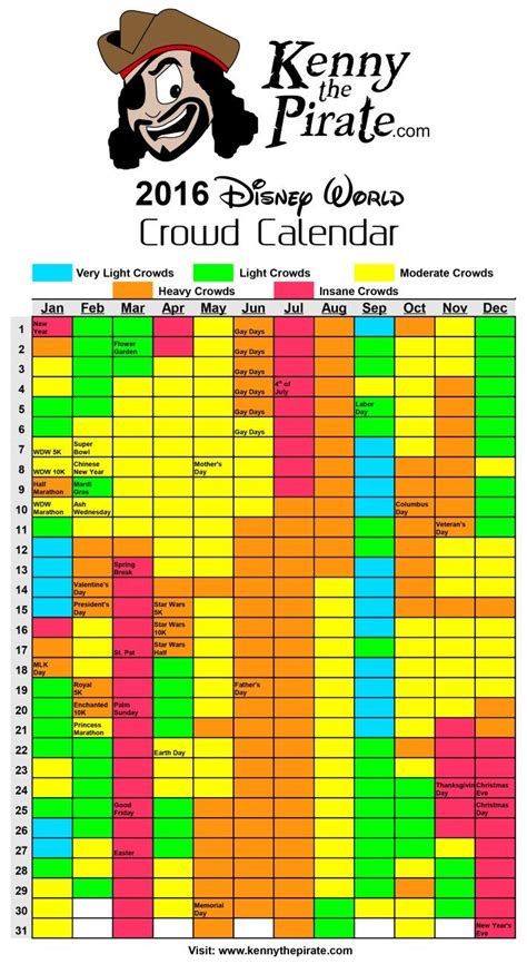 Disney World May 2023 Crowd Calendar Printable Word Calendar