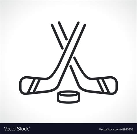 Ice Hockey Thin Line Icon Royalty Free Vector Image