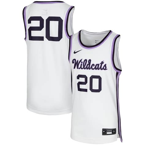 Youth Nike 20 White Kansas State Wildcats Replica Team Basketball Jersey