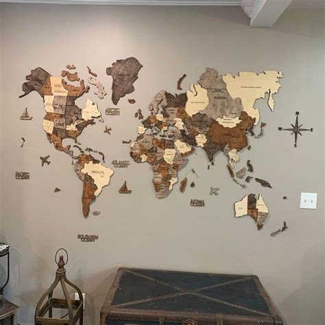 3d Wooden World Map By Enjoy The Wood 5th Anniversary T For Husband