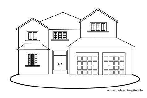 Glitter house coloring and drawing for kids how to draw a glitter house coloring page building house coloring pages royalty free vector image. House Flashcard - The Learning Site