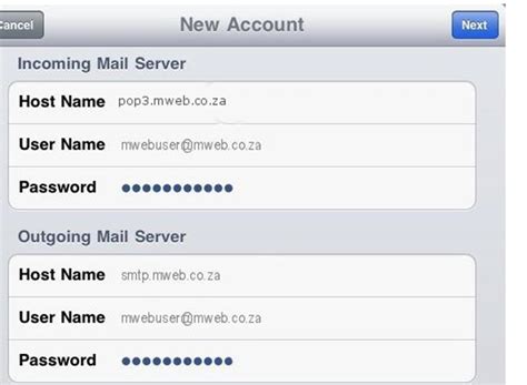 Email Client Setup Guide Apple I Pad Mweb Help View