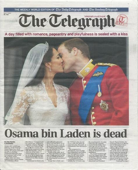 Weekly Telegraph Royal Wedding Bin Laden Front Page Best Ever Huffpost