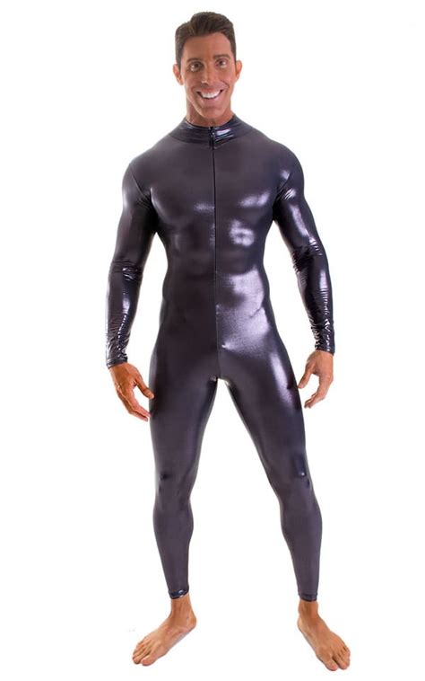 full bodysuit zentai lycra spandex suit for men in black ice