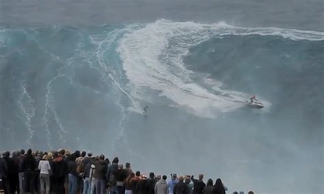 German Surfer Sebastian Steudtner Rides Huge Wave In Portugal Video