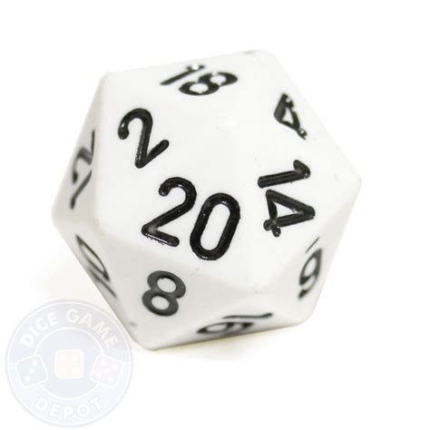 20 Sided Opaque Dice D20 White Dice Game Depot