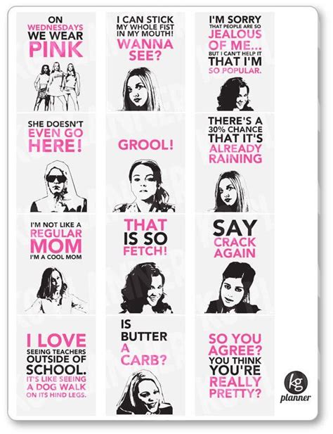 Quotes Mean Girls Full Box Planner Stickers Mean Girl Quotes Mean