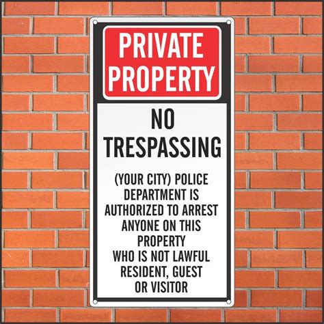 No Trespassing Sign Custom Options Authorize Police To Etsy
