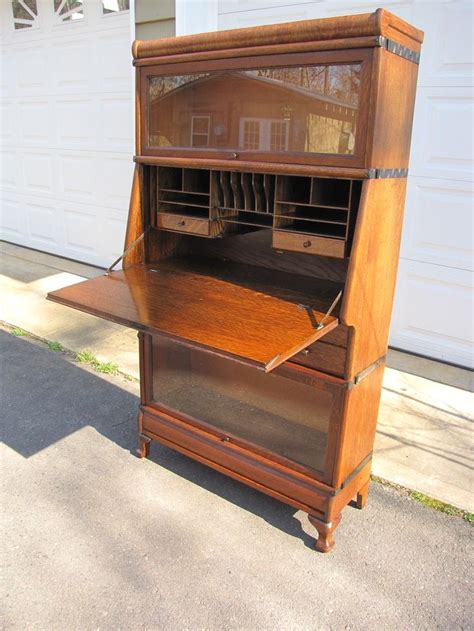 Hardware ok one door does t match the other three, but the wood matches on all four. Our barrister desk | Oak Barrister Bookcase: for sale at ...