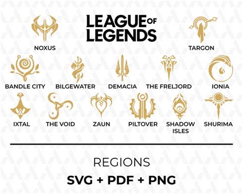 League Of Legends Regions Icon Pack Download Vector Logo Etsy
