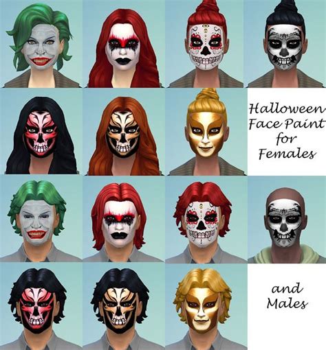 Sims 4 Ccs The Best Halloween Face Paint By Simmiller Sims 4 Sims