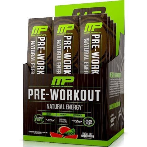 Musclepharm Natural Energy Pre Workout Packets Fresh Cut Watermelon