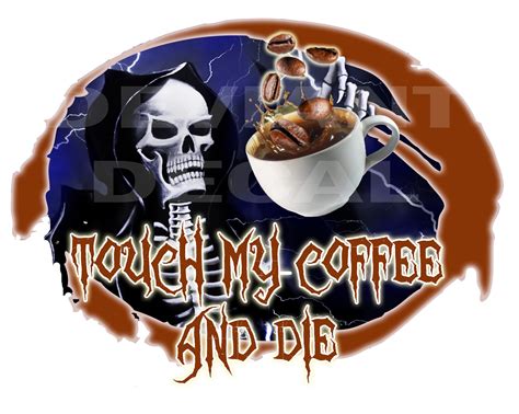 Coffee Drinker Grim Reaper Decal Etsy