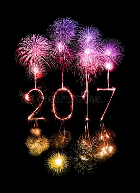 2017 Happy New Year Firework Sparklers Stock Photo Image Of Festive