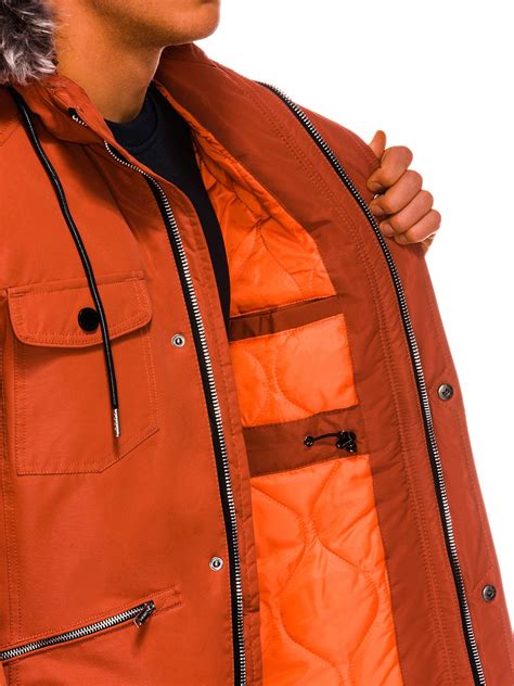 Mens Winter Parka Jacket Brick C410 Modone Wholesale Clothing