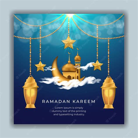 Premium Vector Ramadan Kareem Eid Mubarak Social Media Post Template