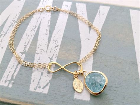 Aquamarine Bracelet 14k Gold Filled Aquamarine Jewelry March Etsy In