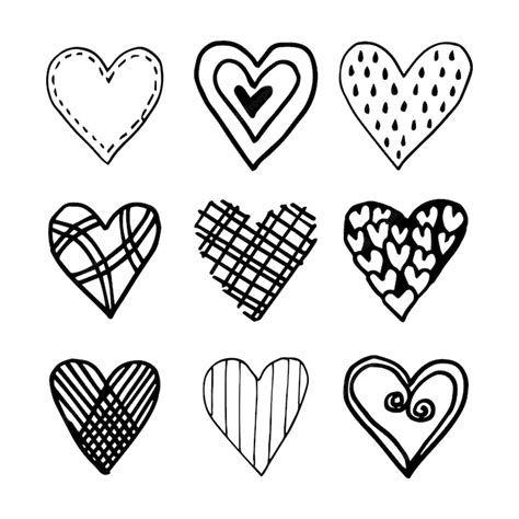 Free Vector Doodle Hand Drawn Heart Drawings Collection