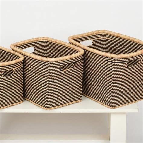 Akosu Black Striped Rectangular Baskets Etsy Rectangular Baskets