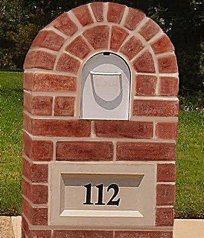 The mailbox is often your guests' first impression of your home. Brick Column Mailbox Archtop Style with Address Plaque ...